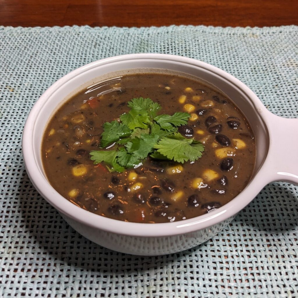 Bowl of Black Bean & Corn Soup