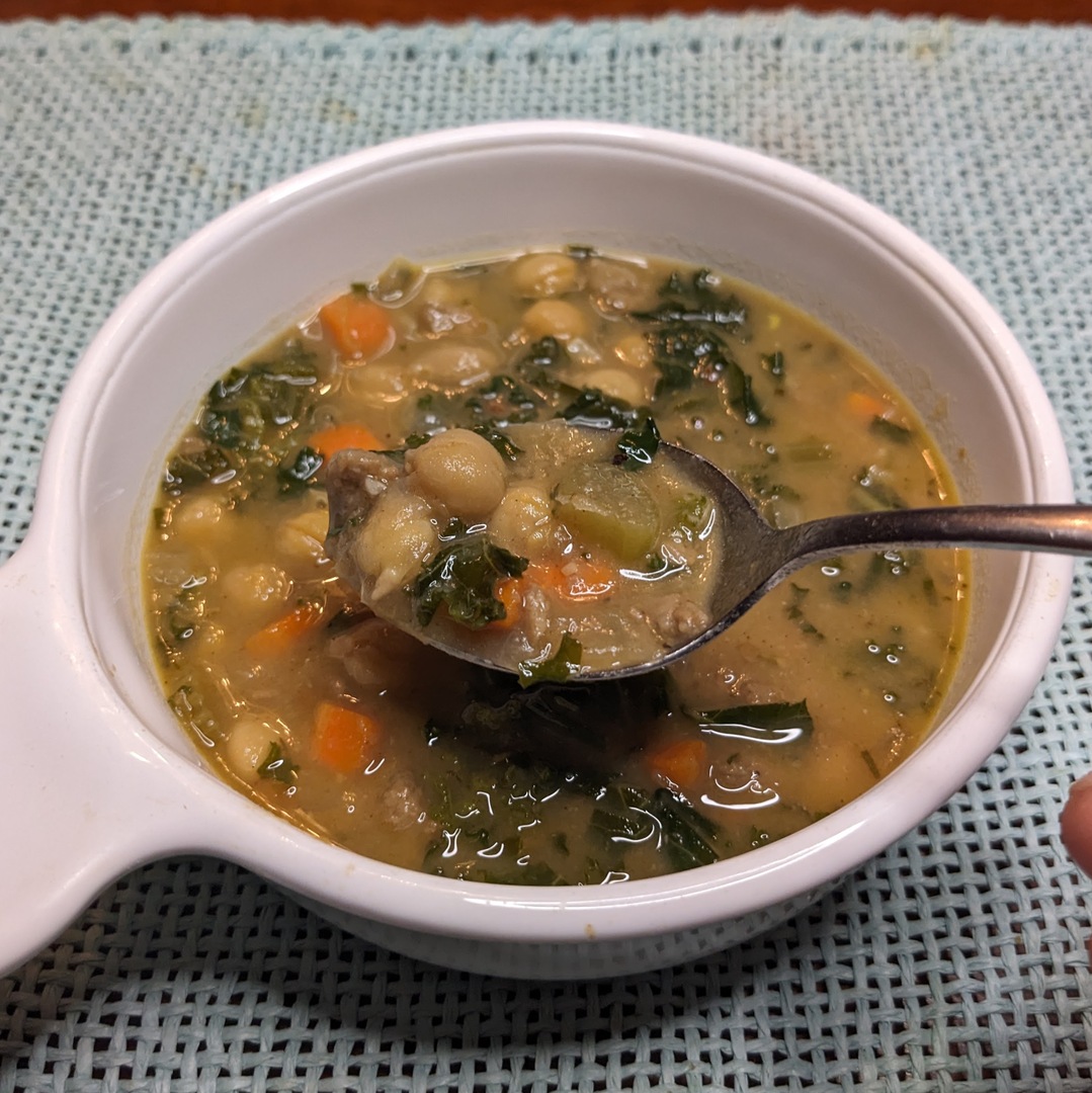 White Bean, Kale & Sausage Soup Bowl