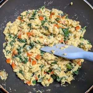 Scrambled eggs cooked