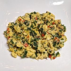 Plate of scrambled eggs