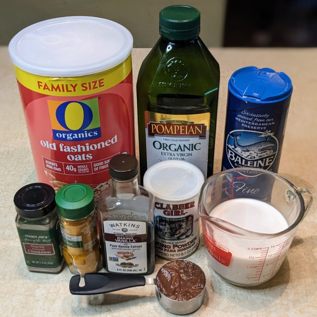 Golden Turmeric Oats Ingredients