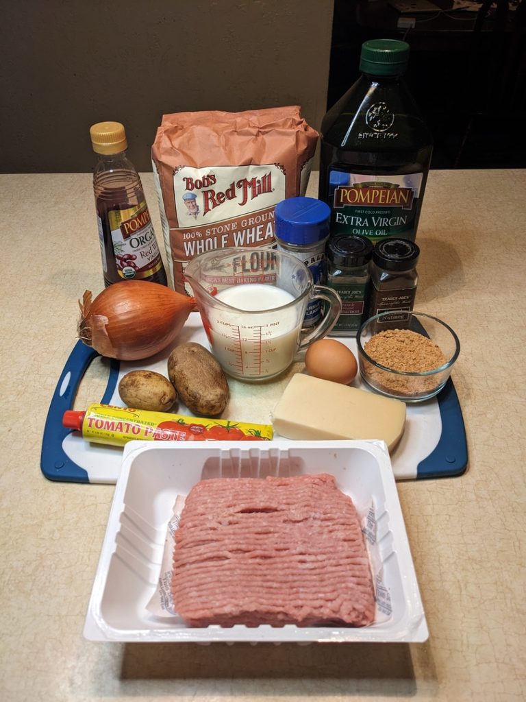 Moussaka ingredients