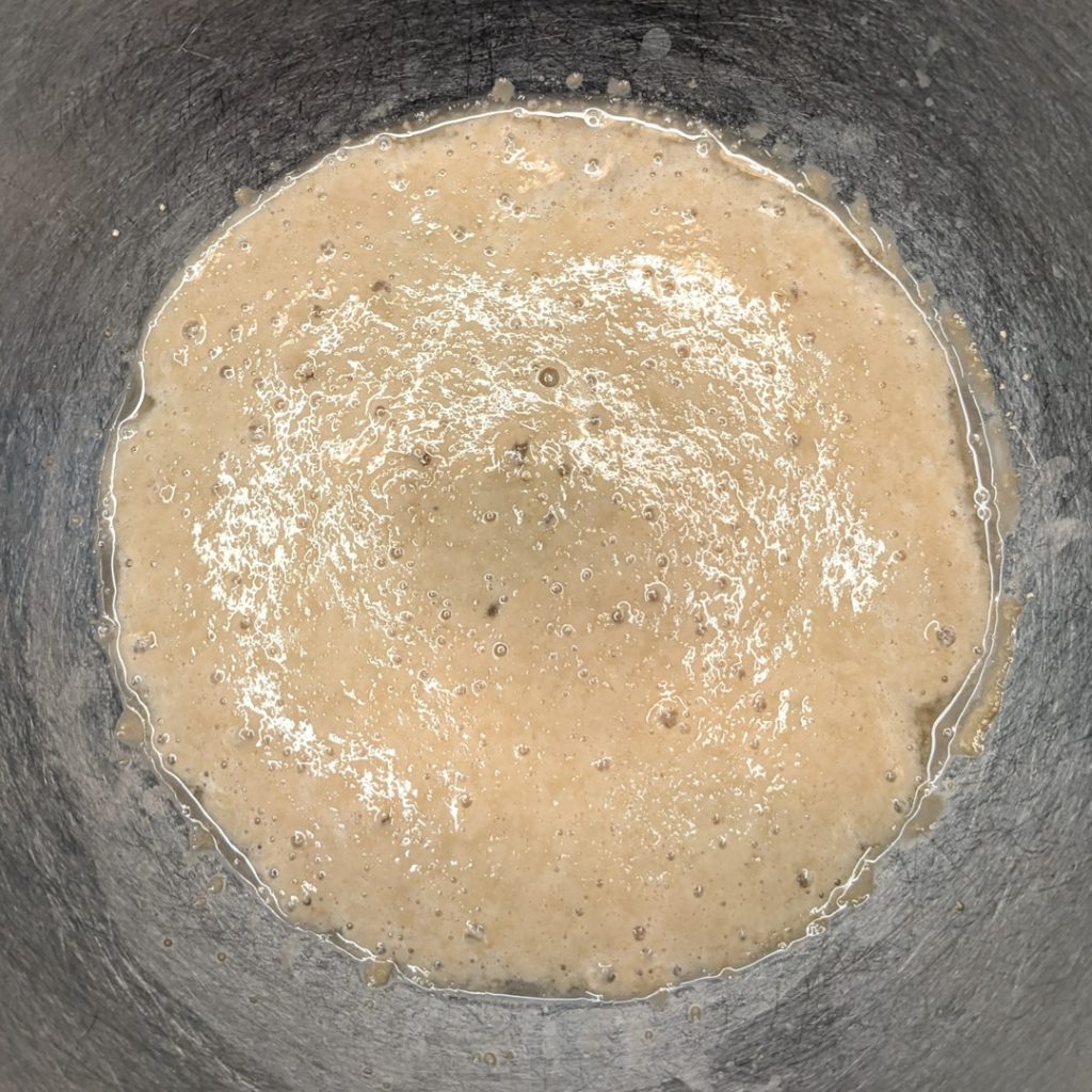 Rehydrated yeast.