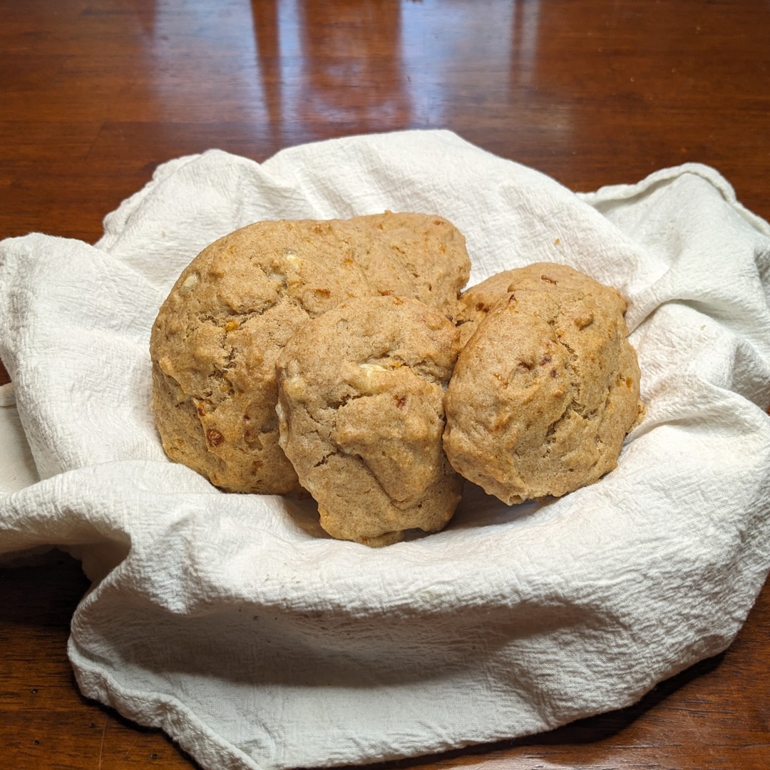 Cottage Cheese Biscuits in a Basket