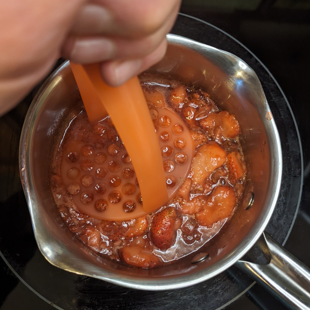 mashing fruit