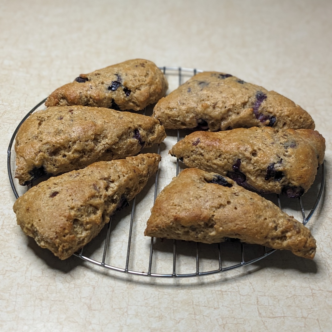 berry scones on a rack