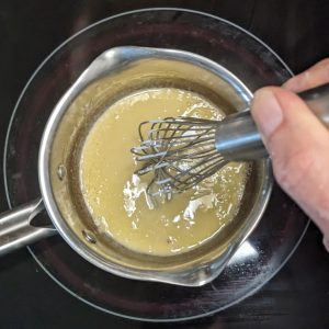 cooking olive oil and flour roux