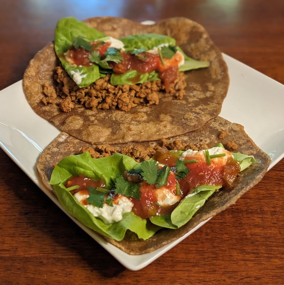 tacos on high fiber tortillas