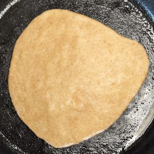 cooking tortilla side 1