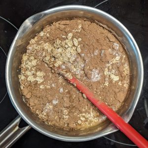 add dry ingredients to oatmeal brownies