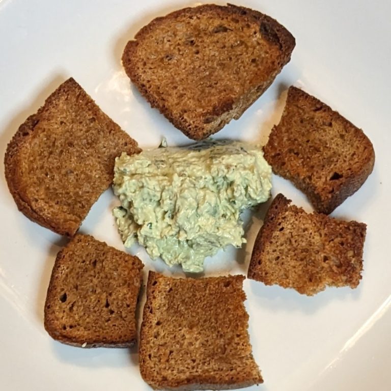 Cottage Cheese Pesto with Crostini