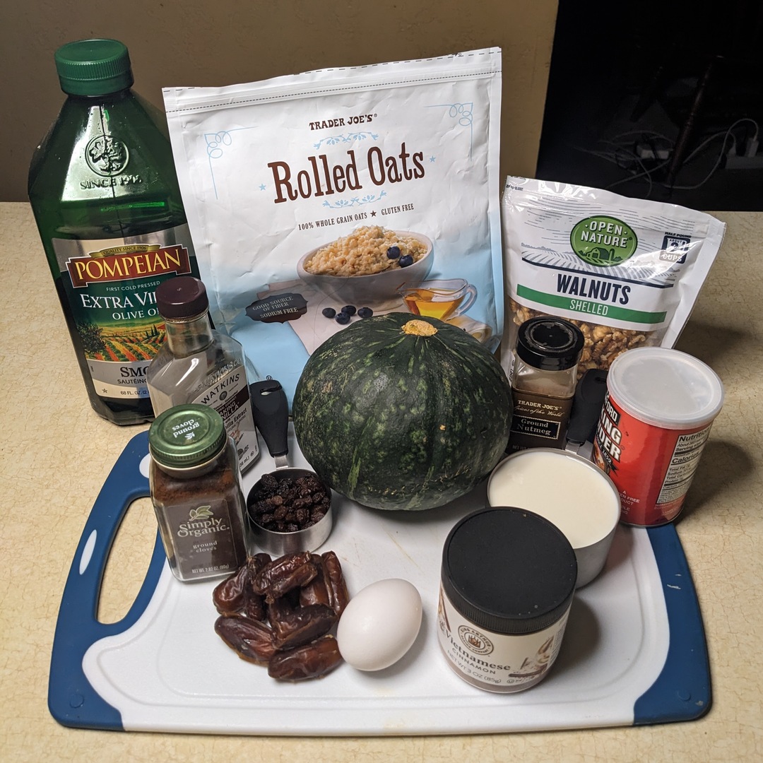 Ingredients for pumpkin oats