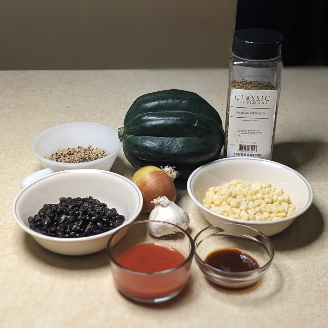 Southwest Stuffed Squash Ingredients