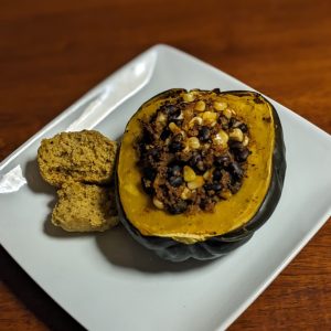 Three Sisters Southwestern Stuffed Squash and Cornbread